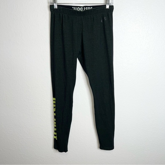 Nike Leggings Women Large Running Yoga Just do It Green Athletic High Rise B14 - Picture 1 of 8